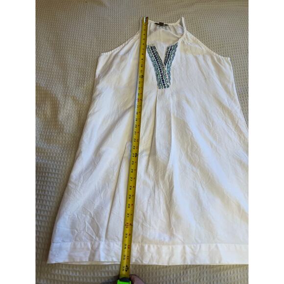 Tommy Bahama Linen Cotton Blend Embroidered Tunic Style Mini Tank Dress Medium - Picture 6 of 12